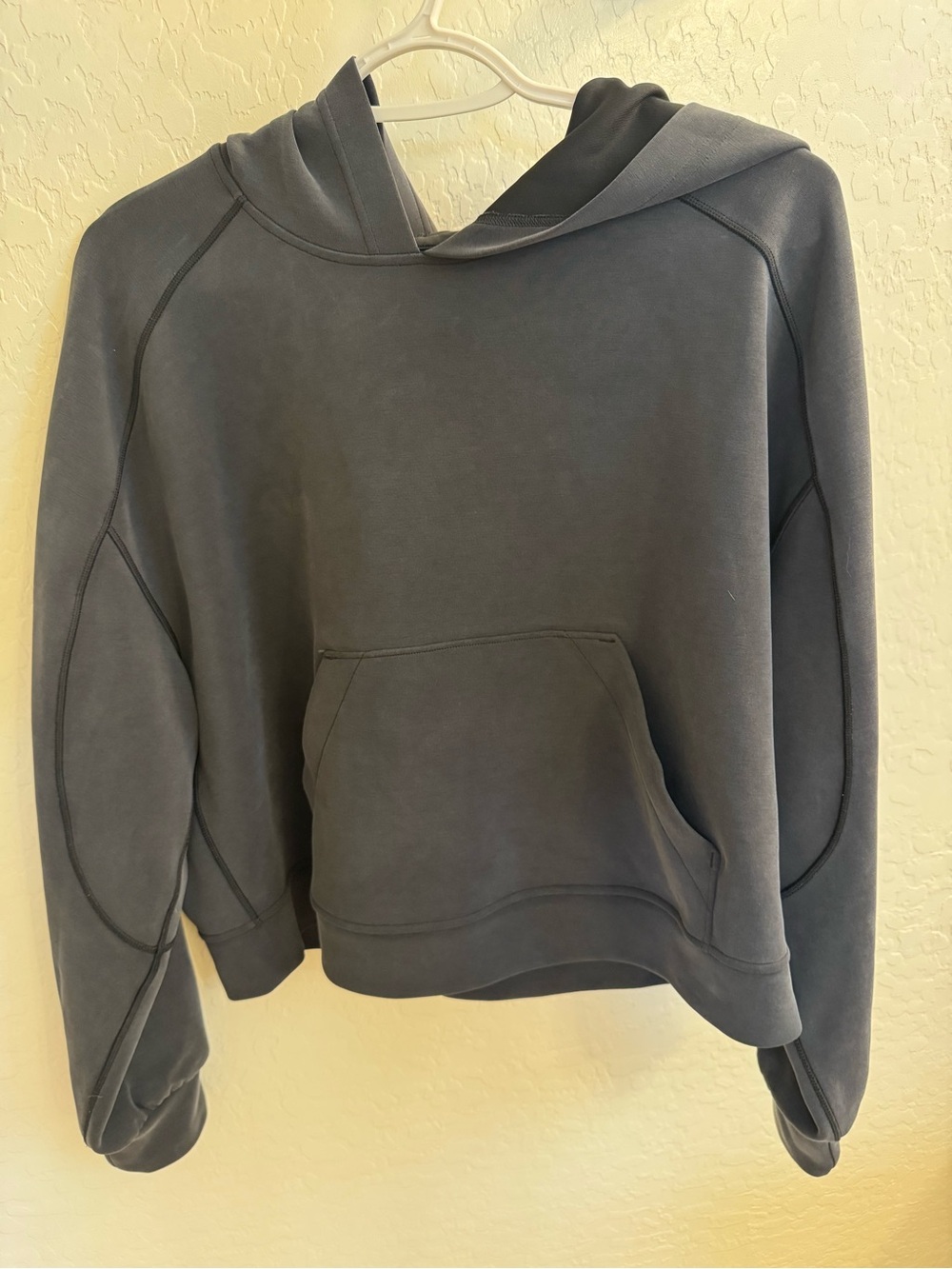 Black Hooded Pullover Sweatshirt - Women's Jacket & Coat